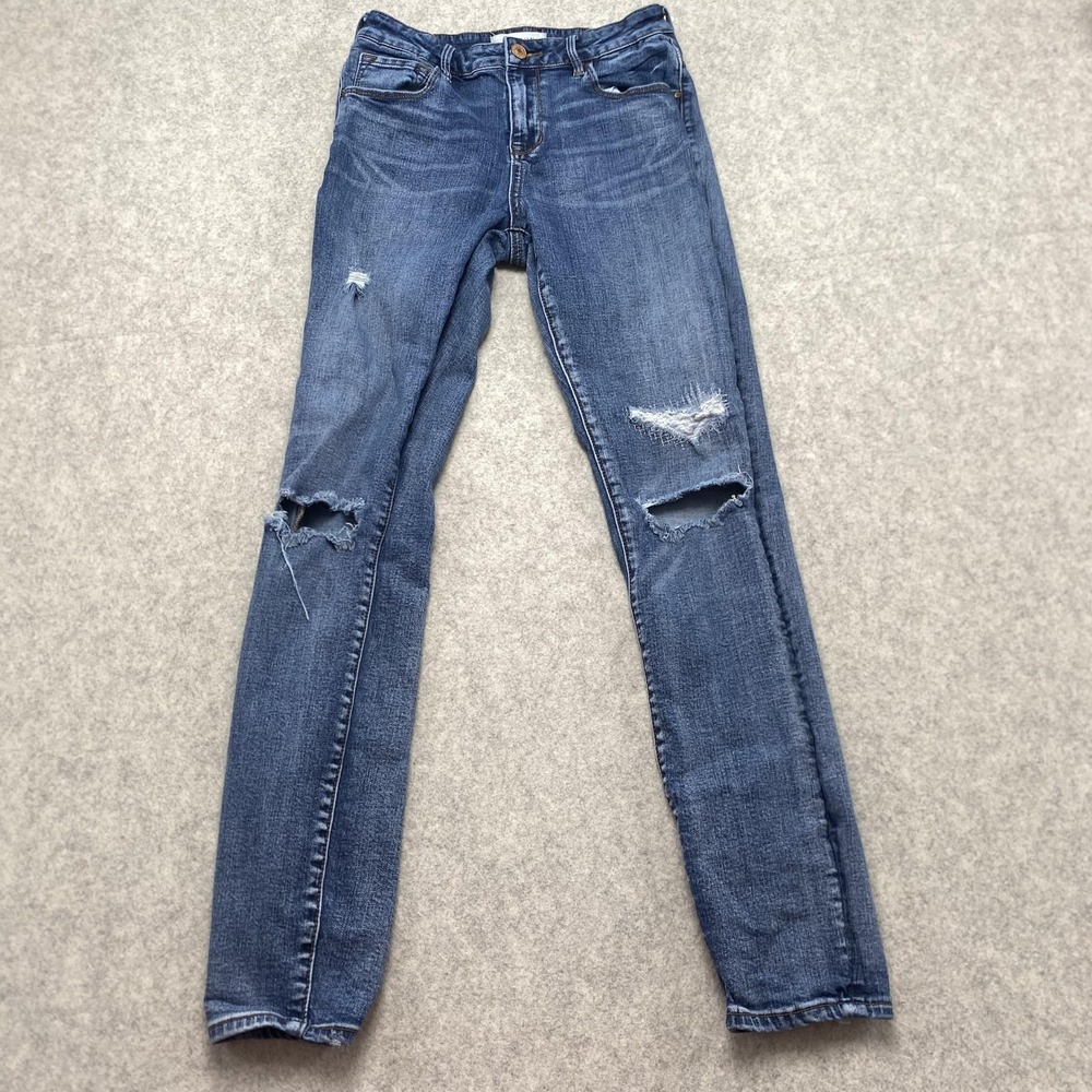 PacSun Skinniest Jeans Womens 25 (24x26) Blue High Rise Distressed Stretch Denim